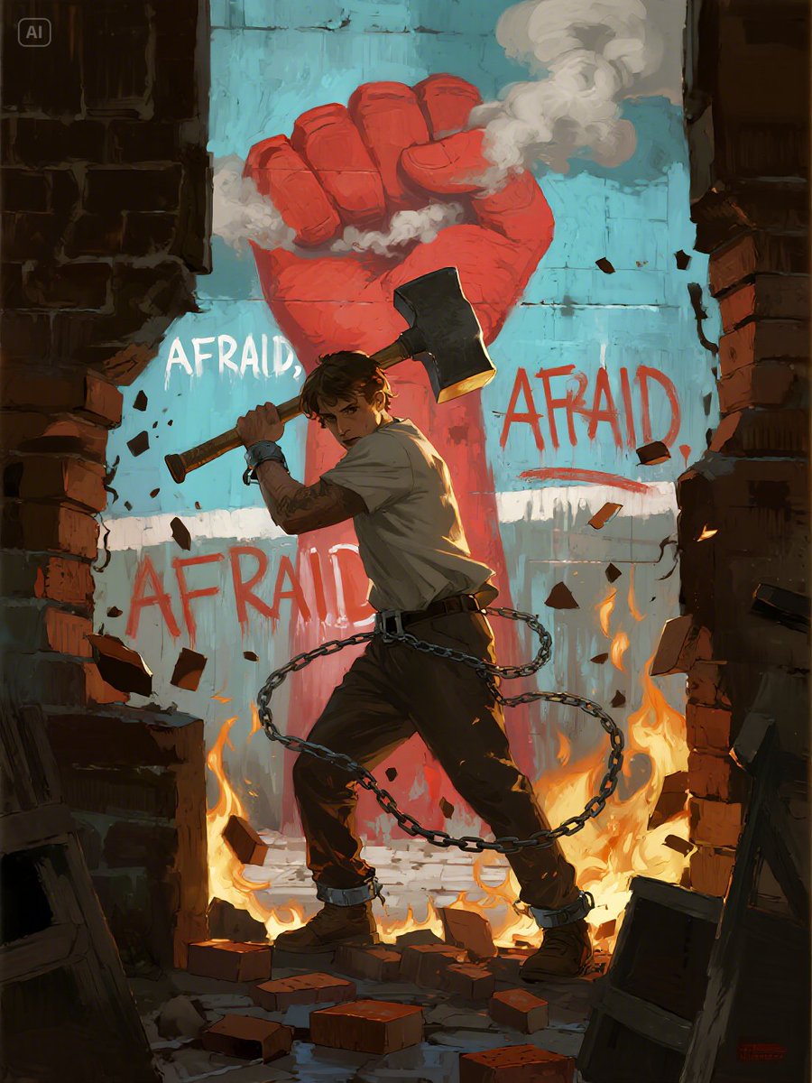TheEdgyShade's tweet photo. FEAR was the wall.
He brought the hammer.
Chains snapped.
🔥 A rebel is rising.

#BreakFear #ResistanceArt #BreakFear #Unchained #VisualRebellion #StylizedPower
#Fearless2025 #CinematicArt #ResistanceMood #EmotionalImpact #Fearless #DailyInspiration #HammerTime #FireWithin https://t.co/m8MpK065ep