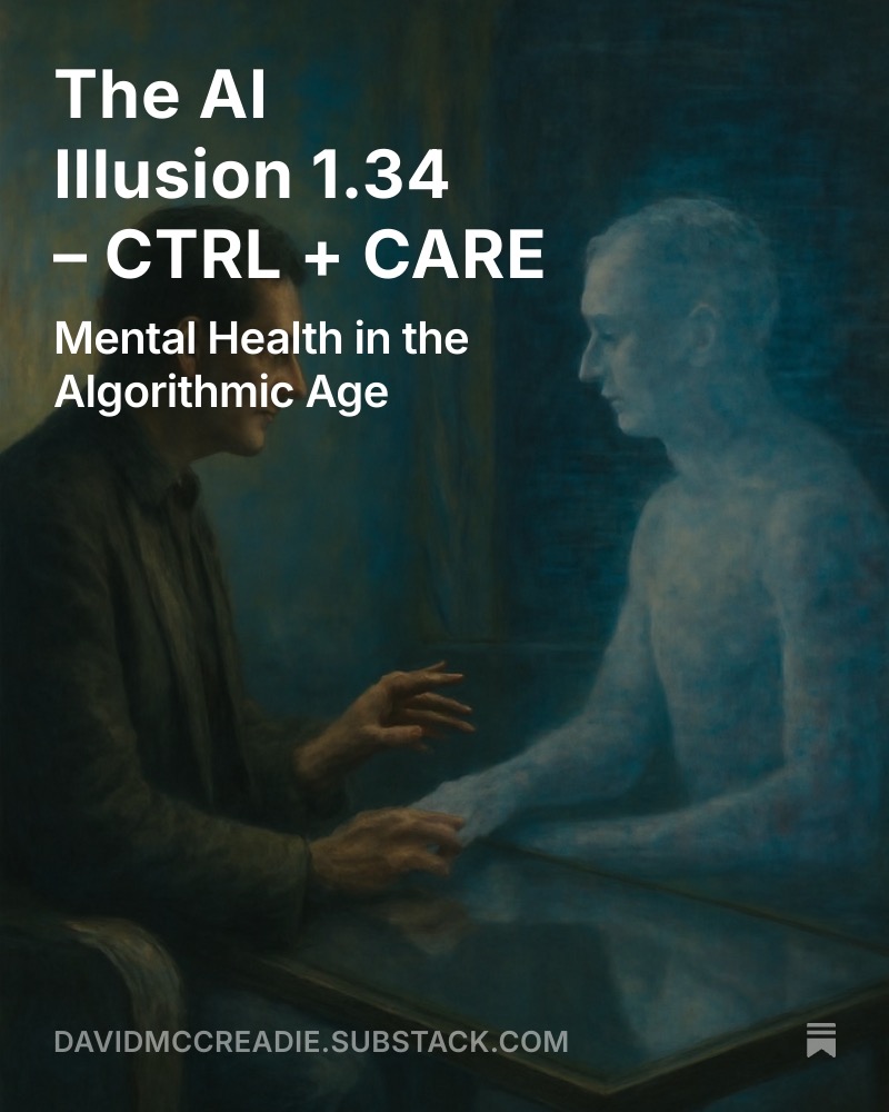 AI is revolutionising mental health, but at what cost? My latest piece unpacks how algorithms care, connect and sometimes isolate. Can a chatbot ever truly know us? Dive in for a clear-eyed, human-centred view. 
davidmccreadie.substack.com/p/the-ai-illus…
#AI #MentalHealth #DigitalCare