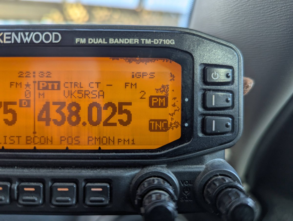 Uh oh, my trusty Kenwood TM-D710G's screen has developed some artefacts... Looks like the screen is de-laminating or similar?