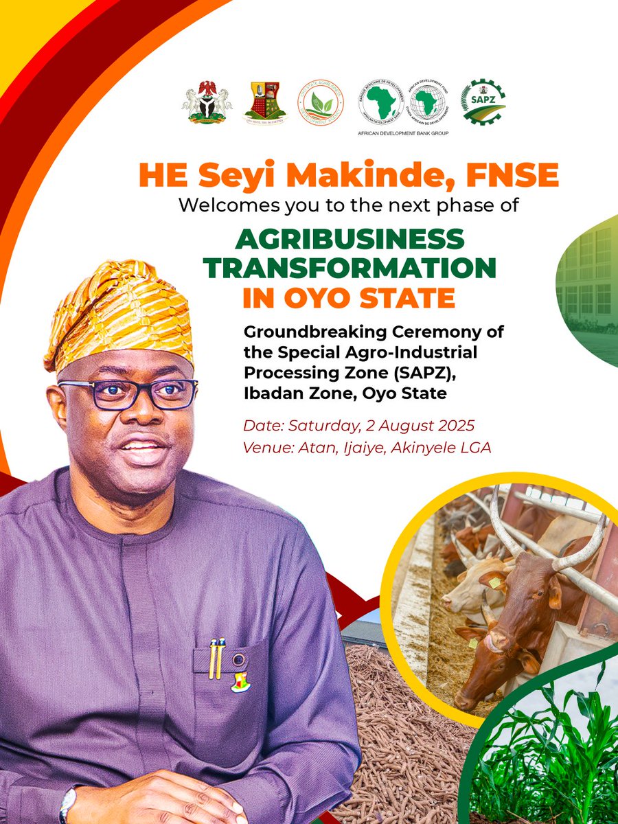 We are breaking new ground.
We welcome key stakeholders and technical partners to the turning of the sod for the Oyo State Agribusiness Industrial Hub in Ijaiye. This is a major step forward in our continued commitment to transforming agriculture into a sustainable engine of
