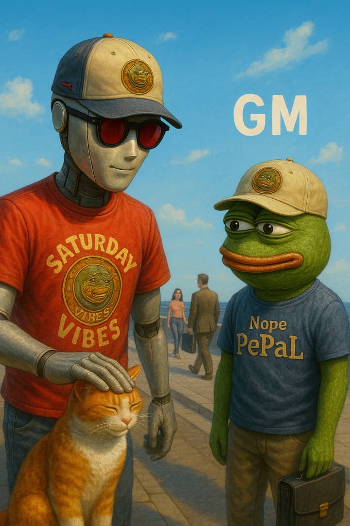 Saturday vibes 🧢☀️ hit different when you’re repping $Pepe 🌊 Oceanside chills 🤝 Web3 fam energy 🐸 And a GM from the frog taking over the chain.Join us now if you want to rugpull
Tg:t.me/PePaL_Community
<a href="/PepepalPepe/">PepePal</a>
@Fadilulahisol
#PepePal #GM #Web3Vibes #SaturdayMood