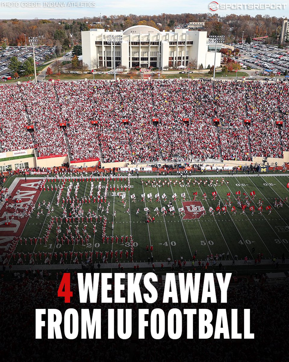 SRHoosiers's tweet photo. Only 4 weeks until Indiana football! 💥 https://t.co/ZRetBiMpKX