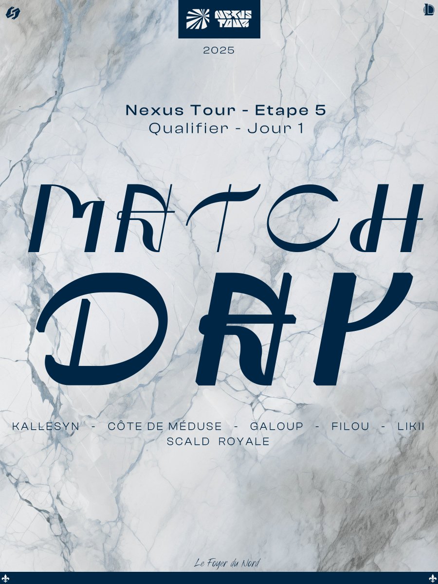 Nos Rois ont un trône à conquérir 👑

Rendez-vous dès 13H pour suivre le parcours de nos Scaldiens dans cette 5e étape du #NexusTour 💙 

Matchs à suivre sur la TV Scaldienne avec <a href="/TheFlexCasteur/">Flex</a> et <a href="/mffrsacha/">LFT Mizeriii</a> 🎙️

twitch.tv/scald_esports 📺

#SCLWIN 🔥