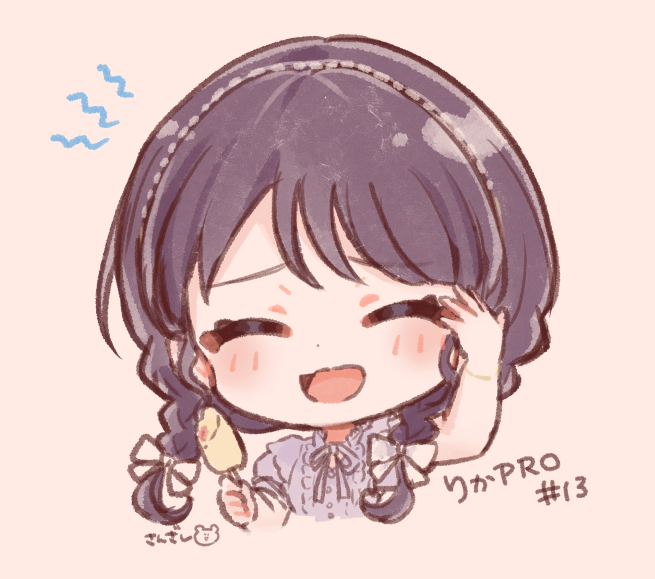 「『すすめ!りかりんPRODUCE道』のデフォルメイラスト制作のコーナーで前回に引」|さんざし🍒のイラスト