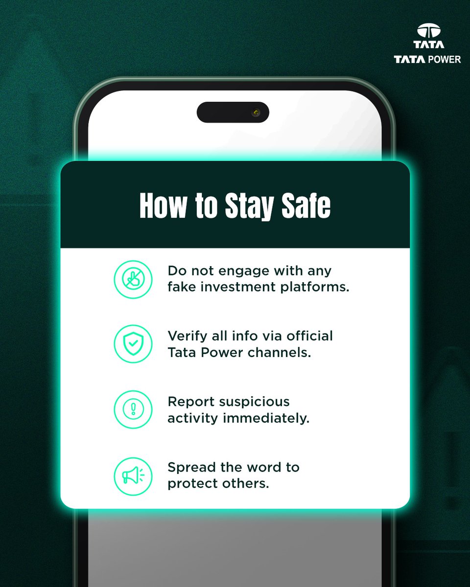 TataPower (@tatapower) on Twitter photo 🚨 FRAUD ALERT: Fake Investment Apps & Websites Using Tata Power’s Name 🚨
Scammers are impersonating Tata Power through fake websites and Telegram channels, promoting fraudulent “investment” and “task-based earning” schemes such as the so-called Tata Power Earning App.
These 🚨 FRAUD ALERT: Fake Investment Apps & Websites Using Tata Power’s Name 🚨
Scammers are impersonating Tata Power through fake websites and Telegram channels, promoting fraudulent “investment” and “task-based earning” schemes such as the so-called Tata Power Earning App.
These
