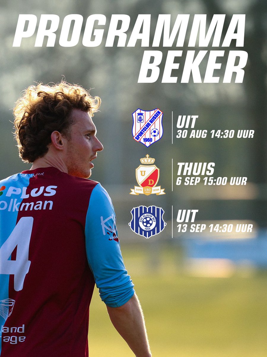 Hier is het programma van ons eerste elftal wat betreft het 𝗯𝗲𝗸𝗲𝗿𝘃𝗼𝗲𝘁𝗯𝗮𝗹!🏆

Zaterdag 6 september is de eerste officiële thuiswedstrijd van dit seizoen.

Tot dan! ⚽️🔥

#bekervoetbal #deventer #Fcrdc