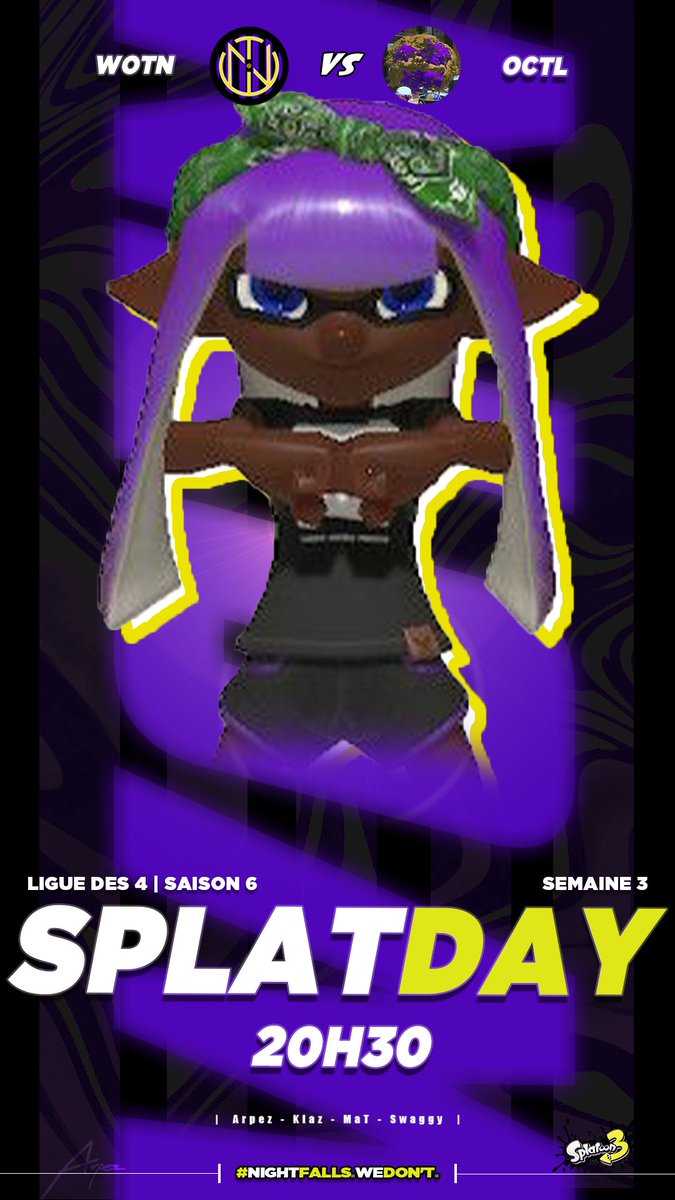 Tonight we're playing against Octalers! 

LU : <a href="/Arpez_Off/">Arpez</a> <a href="/KlazMp4/">Klaz.mp4</a> <a href="/MTallaron/">MaT</a> <a href="/SwaggyTetra_/">Swαggγ</a> 

Cast <a href="/LD4_SPL/">Ligue Des 4</a> on their Twitch channel

#NightFallsWeDont