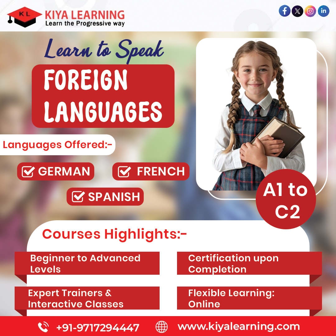 kiya_learning's tweet image. 🌍 Unlock the World with Foreign Languages! 🇩🇪🇫🇷🇪🇸
Learn German, French, and Spanish with expert tutors.
🎯 Interactive sessions | 💬 Speaking practice | 📚 All levels

#LearnLanguages #GermanClasses #FrenchLearning #SpanishFluency #FreeDemo #LanguageSkills #GlobalCommunication