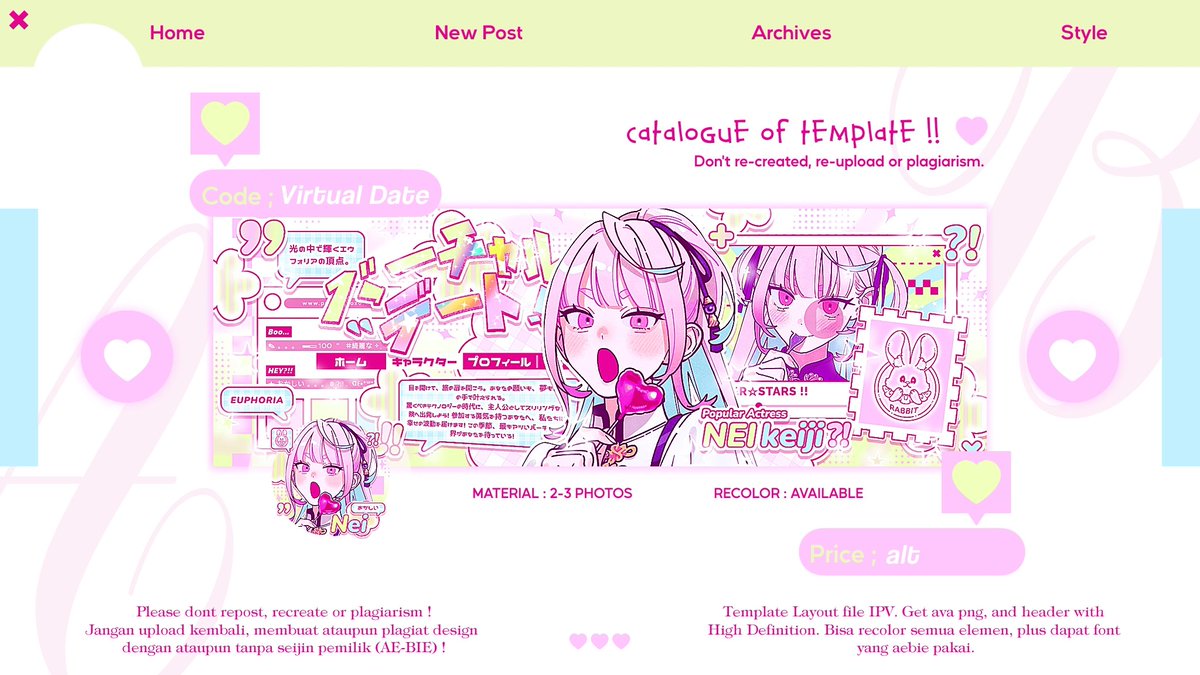 🌷⭑ ae-bie! template layout📌 tweet media