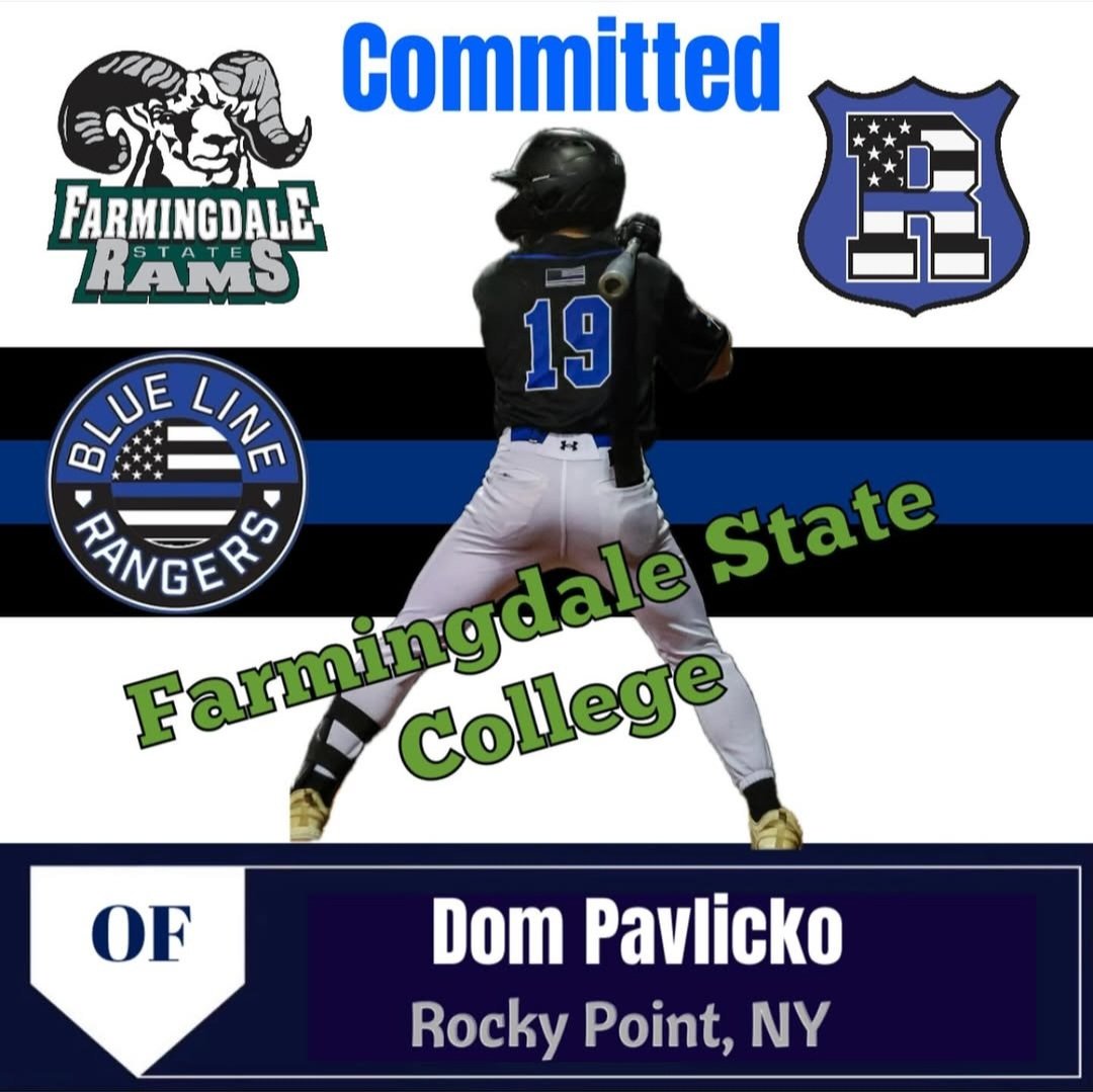 Congratulations to PAL Blueline Ranger Dom Pavlicko (Rocky Point 2026) on his commitment to Farmingdale State College! 🐏⚾️
#collegesports #YouthSports #farmingdalestatecollege