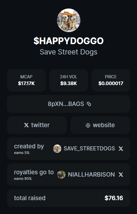 save_streetdogs's tweet photo. Mission is simple. 

On a mission to save street dogs around the world.

#happydoggo will donate to @NiallHarbison almost all the fees thanks to @BagsApp &amp; @finnbags 

8pXNgZa4u9PUTVREq8qoYvxFfU5jZronW6tZy5XyBAGS https://t.co/9A63WjEekV