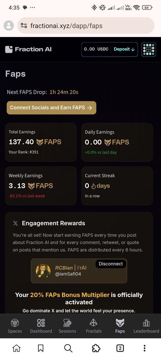 iamSafi04's tweet photo. I have been busy for the last three days and lost my 17 days current streak 😓😓

Also nothing earned in the last 3 days😶
From now i am starting with 0 days again 💔

 Now I am going hard and will try my best to earn #Faps from @FractionAI_xyz 🔥🔥 https://t.co/0UeLwDXVOJ