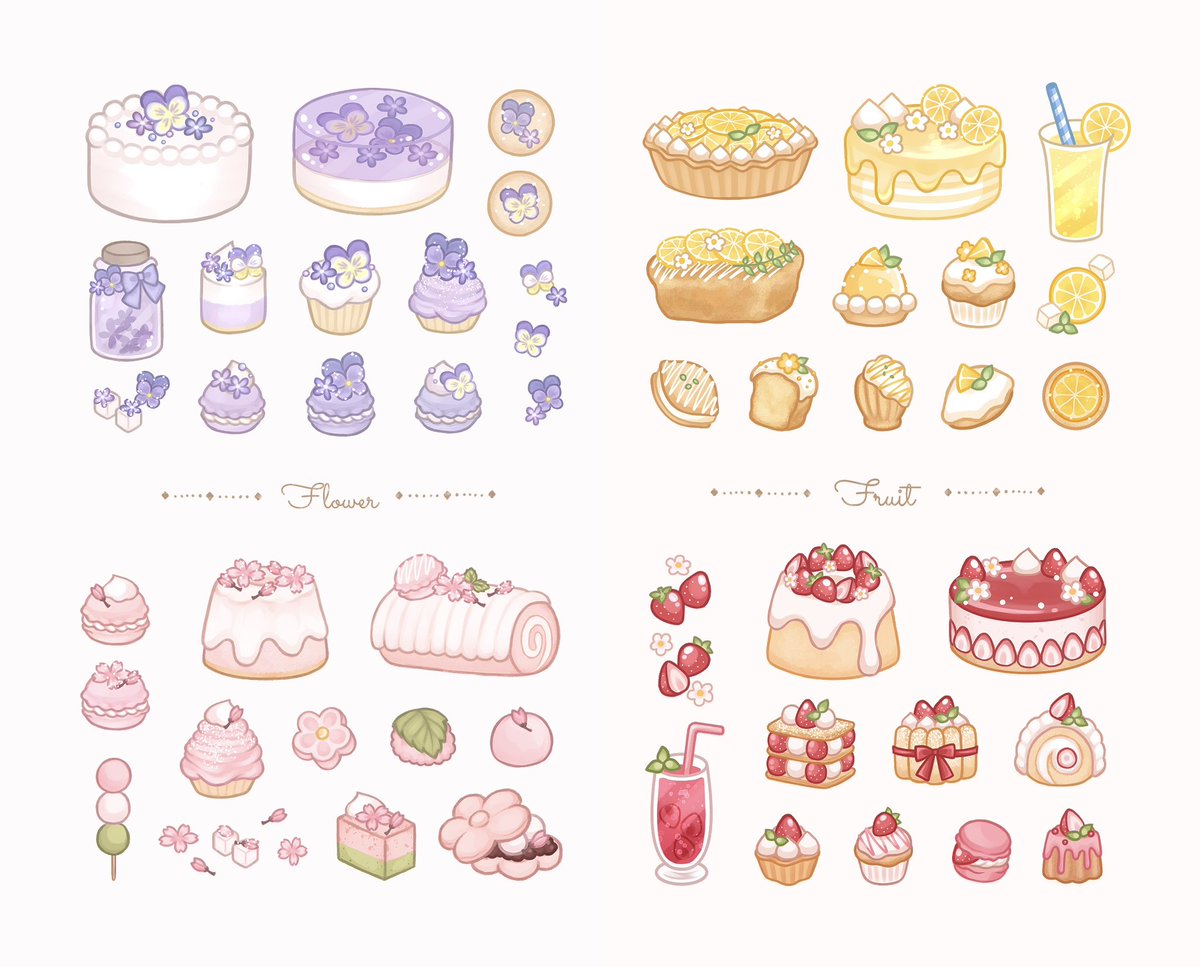 oonmnmooO's tweet photo. 🪻🌸🍋🍓

#おやつの日 https://t.co/f2zzA9zYnG