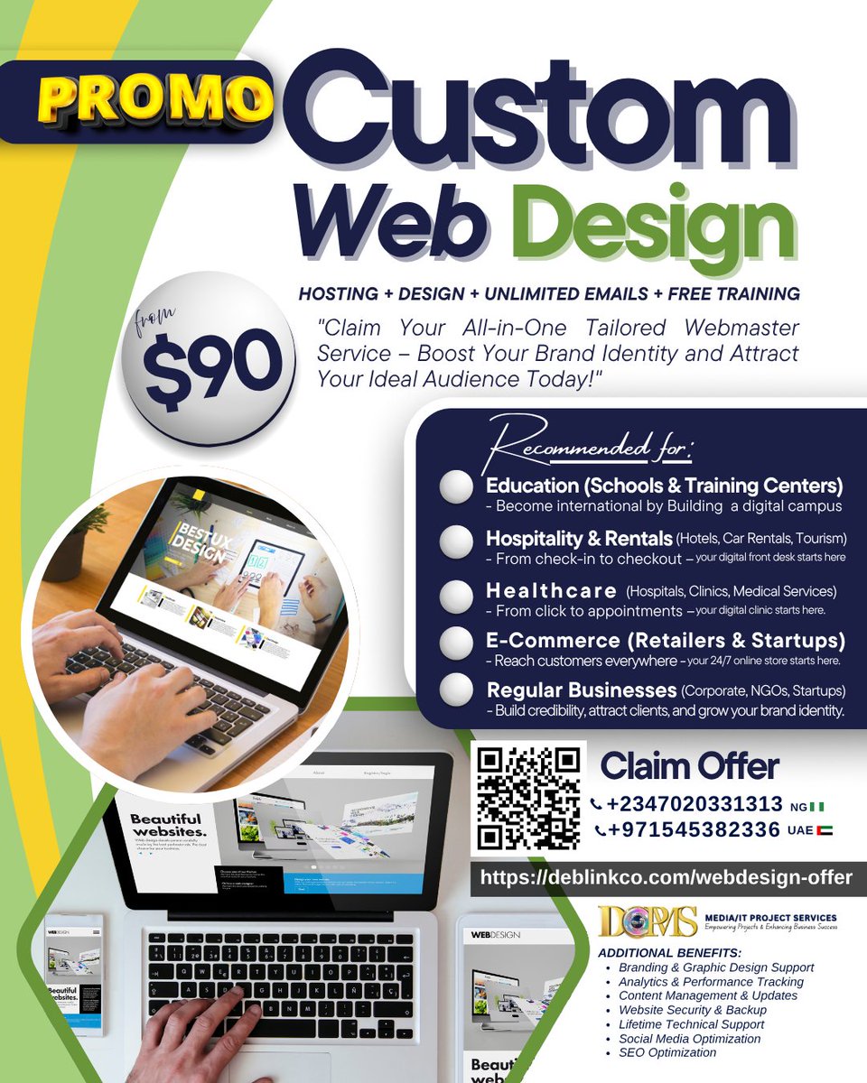 DebbysStar's tweet image. Call me today for your website upgrade or design – +2347020331313. Enjoy additional benefits including Social Media Optimization, SEO Optimization, Content Management, Mobile-Responsive Design, Website Security, Analytics, Branding Support, and Lifetime Technical Support!