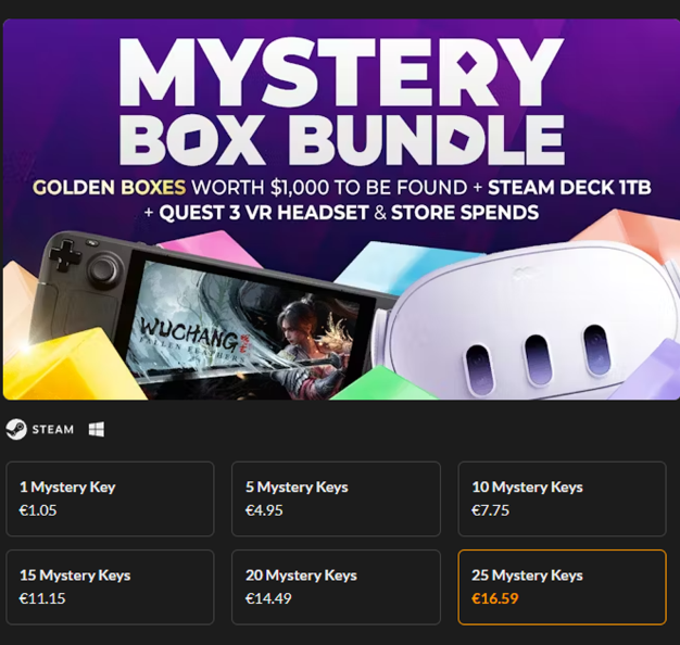 ColdBeerHD's tweet image. If you're feeling lucky - try Fanatical Steam keys MYSTERY BUNDLE! Just don't expect anything fancy, from my exp 99% of these are cheap indie games, but among them you can find amazing gems! fanatical.com/en/bundle/myst…

#GamingDeals #Fanatical #FanaticalDeals #mysterybundle #PCgaming