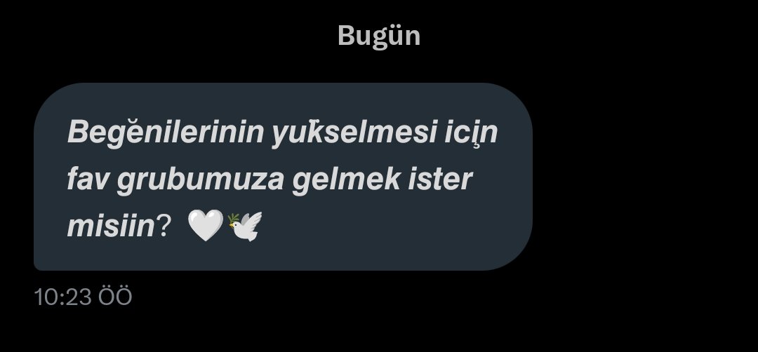 Ne mesajlar geliyordur sana şimdiii
Fav grubu✨🕊️