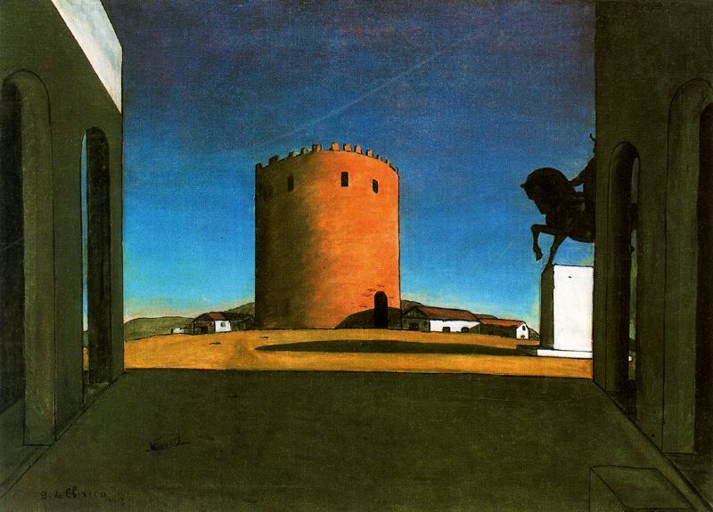 The Red Tower #artbots #dechirico