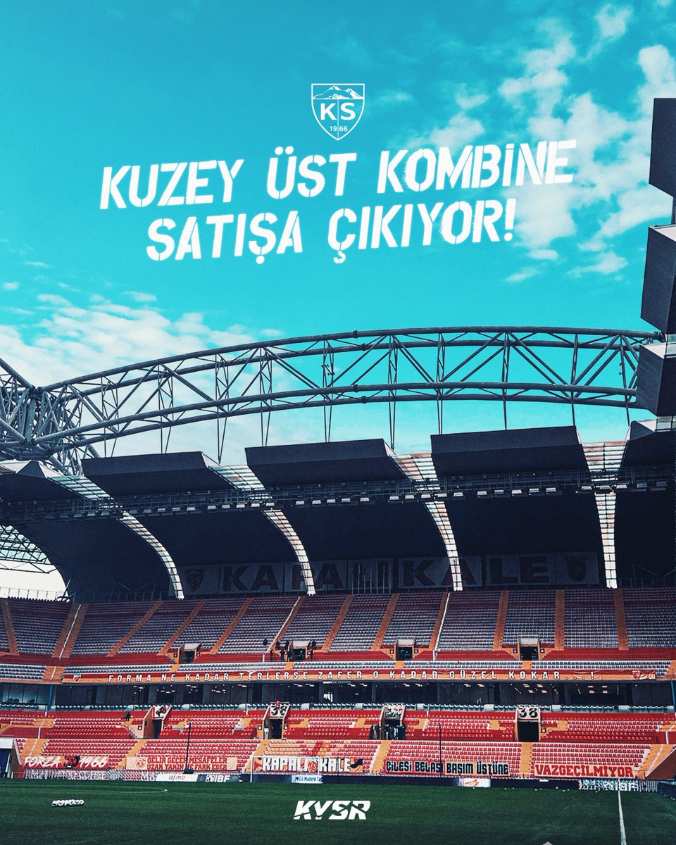 🏟️ Büyük Kayserispor Taraftarları; İlginize teşekkür ederiz!

🟡🔴 Kombine biletlerimize göstermiş olduğunuz yoğun talepten dolayı kuzey üst tribünü kombine biletleri 3538 TL'den satışa sunuluyor.

🚨 Sende yerini al, takımını yalnız bırakma. Unutma, biz büyük bir aileyiz!
