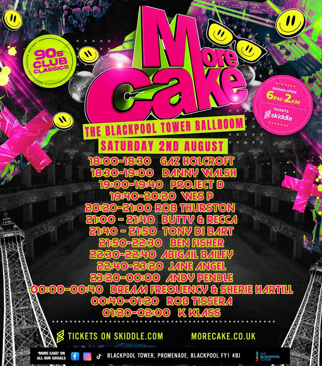 Set times for toneet!