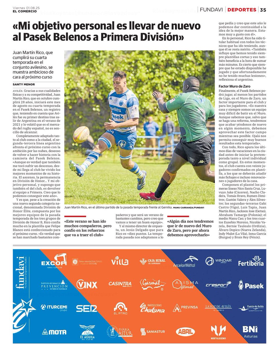 Fundación Deporte Avilés (@fundaviaviles1) on Twitter photo 🗞️ Juan Rico, jugador del <a href="/BelenosClub/">Belenos Rugby Club</a>, es el protagonista de nuestra página semanal en <a href="/lavozdeaviles/">La Voz de Avilés</a>.
#FundavienLAVOZ
#DaleBelenos
#FundaviTeams 🗞️ Juan Rico, jugador del <a href="/BelenosClub/">Belenos Rugby Club</a>, es el protagonista de nuestra página semanal en <a href="/lavozdeaviles/">La Voz de Avilés</a>.
#FundavienLAVOZ
#DaleBelenos
#FundaviTeams