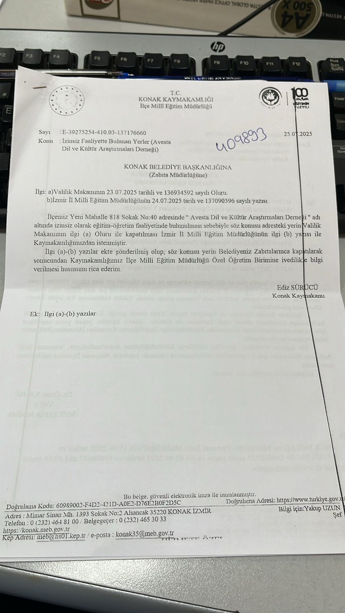 🔴 "CHP yönetimindeki Konak Belediyesi" cümleniz gazetecilik bakımından doğru bir ifade değildir. 

📌Araştırmadan yayın yapmanızı doğru bulmadığımızı ifade etmek istedim. 

➡️ Konak Kaymakamlığı'nın Belediye Başkanlığına gönderdiği yazıyı paylaşıyorum. 

🔴 Talimatı veren İzmir