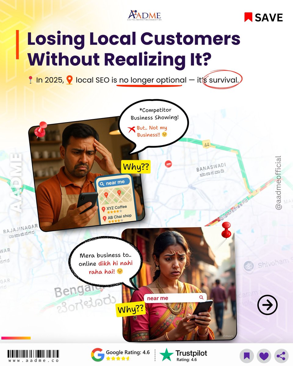 aadmeofficial's tweet image. 📍 Why Local Businesses Need SEO in 2025
If you&apos;re not on Google, you&apos;re missing customers.

✅ Google Business Profile
✅ Local keywords
✅ 5⭐ reviews
✅ SEO-ready website

📩 DM “SEO” for a free guide from @aadmeofficial
#LocalSEO2025  #DigitalMarketingIndia #AADME #SEO