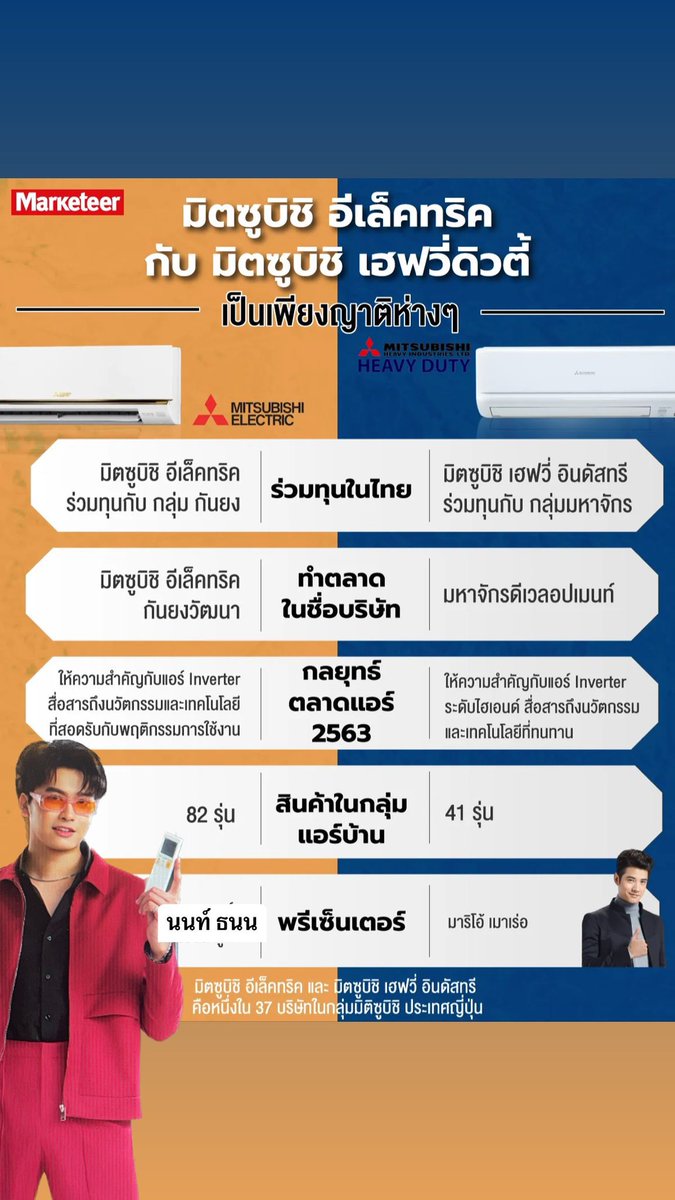 omookkyo's tweet photo. @BrightMinho ข้อสังเกตคร่าวๆ ประมาณนี้เลยค่า ส่วนแอร์ mitsu ที่แมสๆในไทยและครองส่วนแบ่งการตลาดอันดับ1 คือ Mitsubishi Electric หรือที่หลายคนรู้จักในชื่อแอร์ mr.slim นั่นเอง https://t.co/fKxIzx3OUF