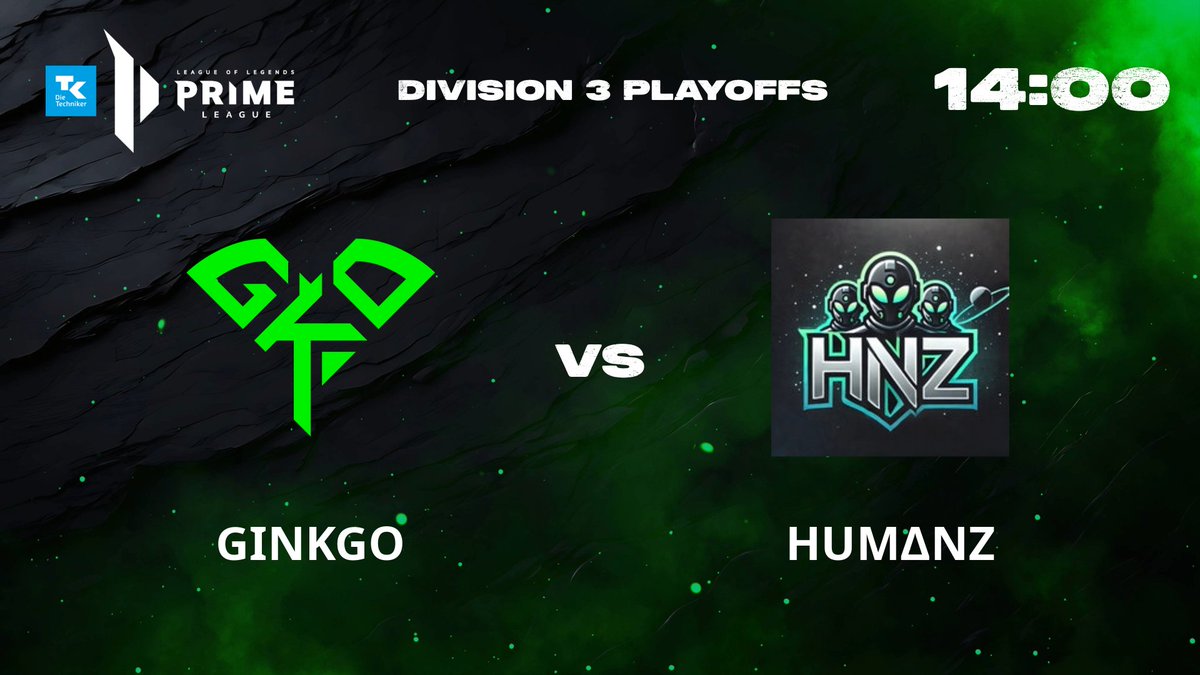Division 3 Playoffs Day is here! 

🔴Live at 13:45 CET vs HUMΔNZ
on twitch.tv/ginkgo_lol

<a href="/vanloo_cameron/">Cameron Vanloo</a> will be your Caster for today! 

#TKPRM #GINKGrow #DIV3 #PLAYOFFS