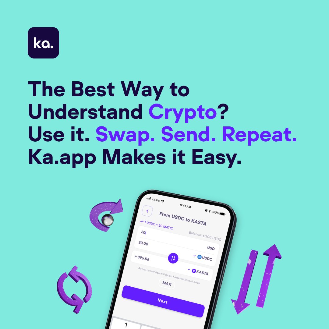Crypto wasn’t built to replace money. It was built to upgrade it.
Ka.app helps you swap, send, and actually use your crypto.

#Crypto #CryptoMadeEasy #KaApp #SwapSendRepeat