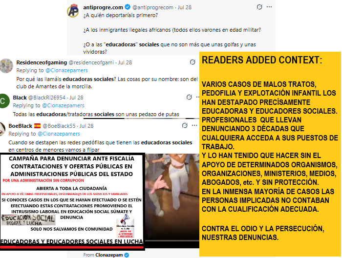 Movimiento Estatal Educación Social en Lucha (@reesyarees) on Twitter photo <a href="/fape_fape/">FAPE</a> <a href="/FeSPeriodistas/">FeSP</a> <a href="/aprensamadrid/">APM</a> <a href="/investigate_es/">Investigate Europe en español</a> <a href="/fiscal_es/">Fiscalía General</a> <a href="/DefensorPuebloE/">Defensor del Pueblo</a> <a href="/AquienDefiende/">DqD</a> <a href="/centre_IRIDIA/">IRÍDIA</a> <a href="/sira_centro/">Centro Sira</a> <a href="/amnistiaespana/">Amnistía Internacional España</a> <a href="/apdhe/">APDHE</a> <a href="/Nosomosdelito/">NoSomosDelito</a> <a href="/pbustinduy/">Pablo Bustinduy</a> <a href="/sirarego/">Sira Rego 🔻</a> <a href="/suker778/">Carlos ⚖️🐱</a> <a href="/SaizElma/">Elma Saiz</a> <a href="/SinRacismoGob/">D.G. Igualdad de Trato y contra el racismo</a> <a href="/Yolanda_Diaz_/">Yolanda Díaz</a> <a href="/_anaredondo_/">Ana Redondo</a> <a href="/sanchezcastejon/">Pedro Sánchez</a> <a href="/rosa_mr_/">Rosa Martínez</a> <a href="/RafaEscudero1/">Rafa Escudero</a> <a href="/rubenperezEU/">Rubén Pérez Correa🔻</a> <a href="/desdelamoncloa/">La Moncloa</a> <a href="/ObservaDESCA/">Observatori DESCA</a> <a href="/ObetiEtica/">Observatorio Etico 🙆🏽♂️🏳️🌈🔻💜 🌎</a> <a href="/RegularizacionY/">✳️ RegularizacionYa Cuenta Oficial</a> <a href="/AlternativasNo2/">AlternativasNoviolentas</a> <a href="/noviolentas/">Noviolentas Acción</a> <a href="/UCFRcat/">UCFR #StopIslamofòbia #StopVOX</a> <a href="/Capitan_Swing/">Capitán Swing</a> <a href="/_Maria_Dantas_/">✳️ Maria Dantas (@mariadantas.bsky.social)</a> <a href="/Tyrexito/">Mauro Entrialgo</a> <a href="/WCorrupcion/">Alertadores contra la Corrupcion. Whistleblower</a> <a href="/Corruptil/">Corruptil</a> <a href="/JoaquimBoschGra/">Joaquim Bosch</a> <a href="/RubenSanchezTW/">Rubén Sánchez</a> <a href="/MSocialGob/">Ministerio de Derechos Sociales, Consumo y A2030</a> <a href="/fiscal_es/">Fiscalía General</a> sigue sin intervenir en aquellos lugares donde se sigue contratando personal no cualificado para trabajar, por ejemplo, con infancia. <a href="/policia/">Policía Nacional</a> <a href="/guardiacivil/">Guardia Civil</a> <a href="/AFiscales/">asociación fiscales</a> <a href="/ITSS_INSPECCION/">ITSS - Inspeccion de Trabajo y Seguridad Social</a> <a href="/UPFiscales/">UPFiscales</a> <a href="/UPSJtwit/">UPSJ</a> <a href="/PoderJudicialEs/">Poder Judicial</a> <a href="/PBezunartea/">Patricia Bezunartea</a> <a href="/rubenperezEU/">Rubén Pérez Correa🔻</a> <a href="/sirarego/">Sira Rego 🔻</a> <a href="/apdhe/">APDHE</a> <a href="/fape_fape/">FAPE</a> <a href="/FeSPeriodistas/">FeSP</a> <a href="/aprensamadrid/">APM</a> <a href="/investigate_es/">Investigate Europe en español</a> <a href="/fiscal_es/">Fiscalía General</a> <a href="/DefensorPuebloE/">Defensor del Pueblo</a> <a href="/AquienDefiende/">DqD</a> <a href="/centre_IRIDIA/">IRÍDIA</a> <a href="/sira_centro/">Centro Sira</a> <a href="/amnistiaespana/">Amnistía Internacional España</a> <a href="/apdhe/">APDHE</a> <a href="/Nosomosdelito/">NoSomosDelito</a> <a href="/pbustinduy/">Pablo Bustinduy</a> <a href="/sirarego/">Sira Rego 🔻</a> <a href="/suker778/">Carlos ⚖️🐱</a> <a href="/SaizElma/">Elma Saiz</a> <a href="/SinRacismoGob/">D.G. Igualdad de Trato y contra el racismo</a> <a href="/Yolanda_Diaz_/">Yolanda Díaz</a> <a href="/_anaredondo_/">Ana Redondo</a> <a href="/sanchezcastejon/">Pedro Sánchez</a> <a href="/rosa_mr_/">Rosa Martínez</a> <a href="/RafaEscudero1/">Rafa Escudero</a> <a href="/rubenperezEU/">Rubén Pérez Correa🔻</a> <a href="/desdelamoncloa/">La Moncloa</a> <a href="/ObservaDESCA/">Observatori DESCA</a> <a href="/ObetiEtica/">Observatorio Etico 🙆🏽♂️🏳️🌈🔻💜 🌎</a> <a href="/RegularizacionY/">✳️ RegularizacionYa Cuenta Oficial</a> <a href="/AlternativasNo2/">AlternativasNoviolentas</a> <a href="/noviolentas/">Noviolentas Acción</a> <a href="/UCFRcat/">UCFR #StopIslamofòbia #StopVOX</a> <a href="/Capitan_Swing/">Capitán Swing</a> <a href="/_Maria_Dantas_/">✳️ Maria Dantas (@mariadantas.bsky.social)</a> <a href="/Tyrexito/">Mauro Entrialgo</a> <a href="/WCorrupcion/">Alertadores contra la Corrupcion. Whistleblower</a> <a href="/Corruptil/">Corruptil</a> <a href="/JoaquimBoschGra/">Joaquim Bosch</a> <a href="/RubenSanchezTW/">Rubén Sánchez</a> <a href="/MSocialGob/">Ministerio de Derechos Sociales, Consumo y A2030</a> <a href="/fiscal_es/">Fiscalía General</a> sigue sin intervenir en aquellos lugares donde se sigue contratando personal no cualificado para trabajar, por ejemplo, con infancia. <a href="/policia/">Policía Nacional</a> <a href="/guardiacivil/">Guardia Civil</a> <a href="/AFiscales/">asociación fiscales</a> <a href="/ITSS_INSPECCION/">ITSS - Inspeccion de Trabajo y Seguridad Social</a> <a href="/UPFiscales/">UPFiscales</a> <a href="/UPSJtwit/">UPSJ</a> <a href="/PoderJudicialEs/">Poder Judicial</a> <a href="/PBezunartea/">Patricia Bezunartea</a> <a href="/rubenperezEU/">Rubén Pérez Correa🔻</a> <a href="/sirarego/">Sira Rego 🔻</a> <a href="/apdhe/">APDHE</a>