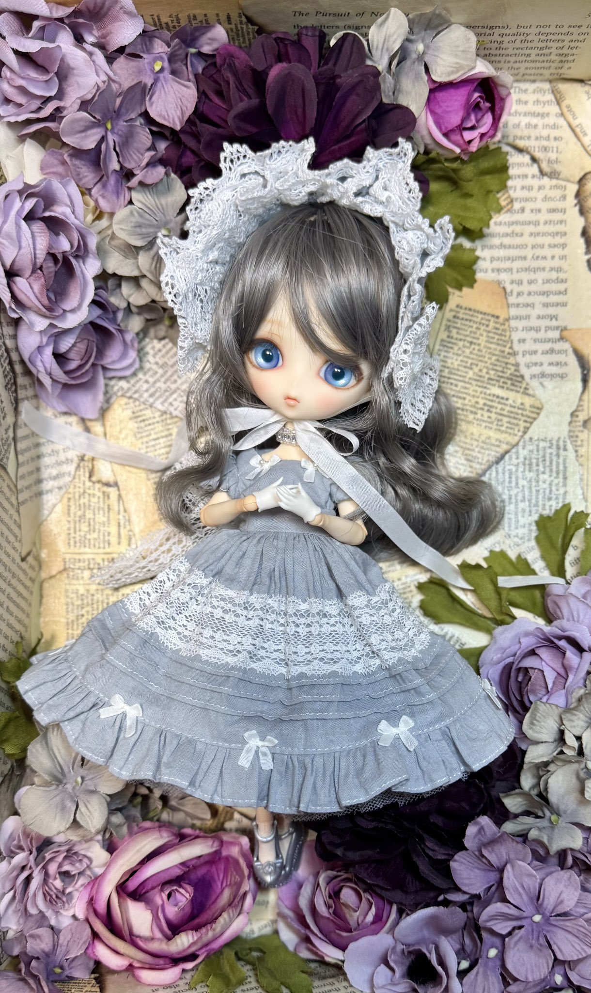ミモザワンピース❤️親子コーデ❤️カントリードール♡ハンドメイド♡ドールチャーム 値引き ハンドメイド カントリードールちゃん チェリー柄