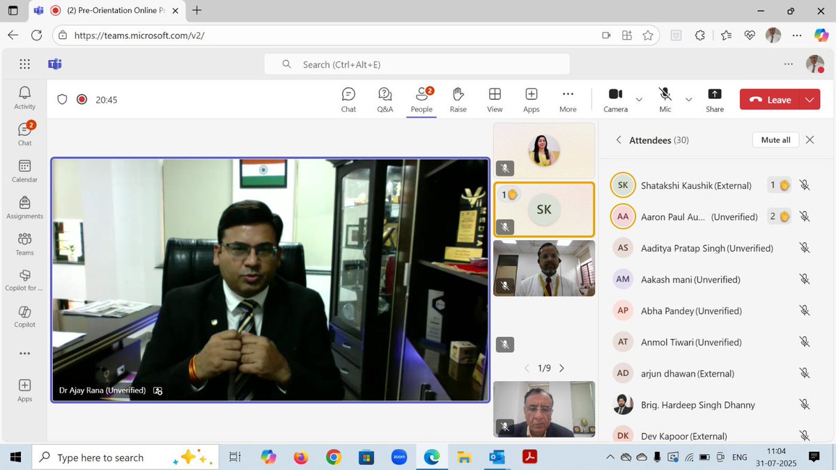 DrAjayRana's tweet photo. Two enriching days of online Pre-Orientation sessions for PG students at Amity University Greater Noida saw enthusiastic participation, insightful questions &amp; high energy! A great start to a transformative journey.

#AmityUniversity #AmityPG2025 #PreOrientation #AUUP https://t.co/iDGxiXpFg4