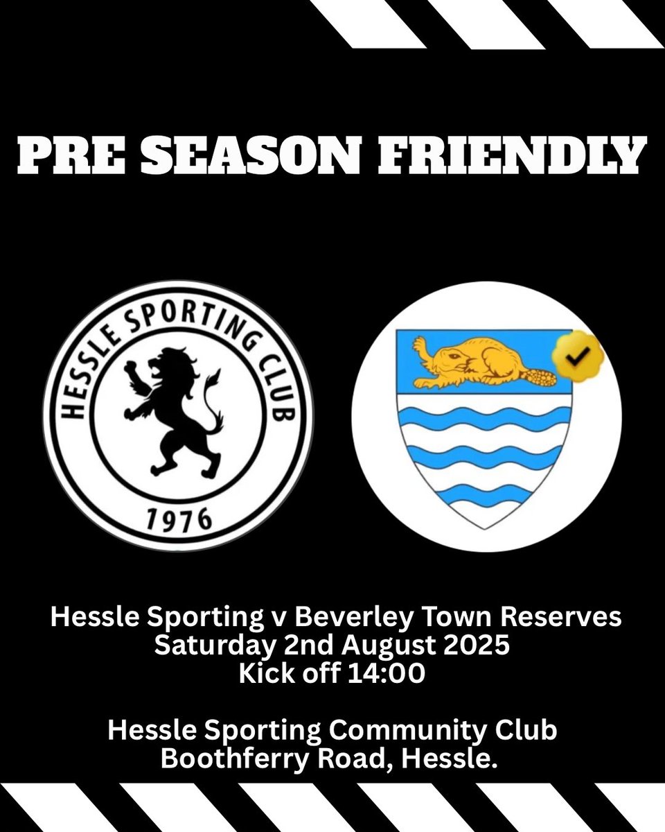 Back at home today for pre season number 5. 

Todays opponents are fellow Humber Prem side <a href="/BevTownReserves/">Beverley Town FC Reserves</a>. 

Clubhouse open from 12 for drinks &amp; snacks 👍🏻⚫️⚪️