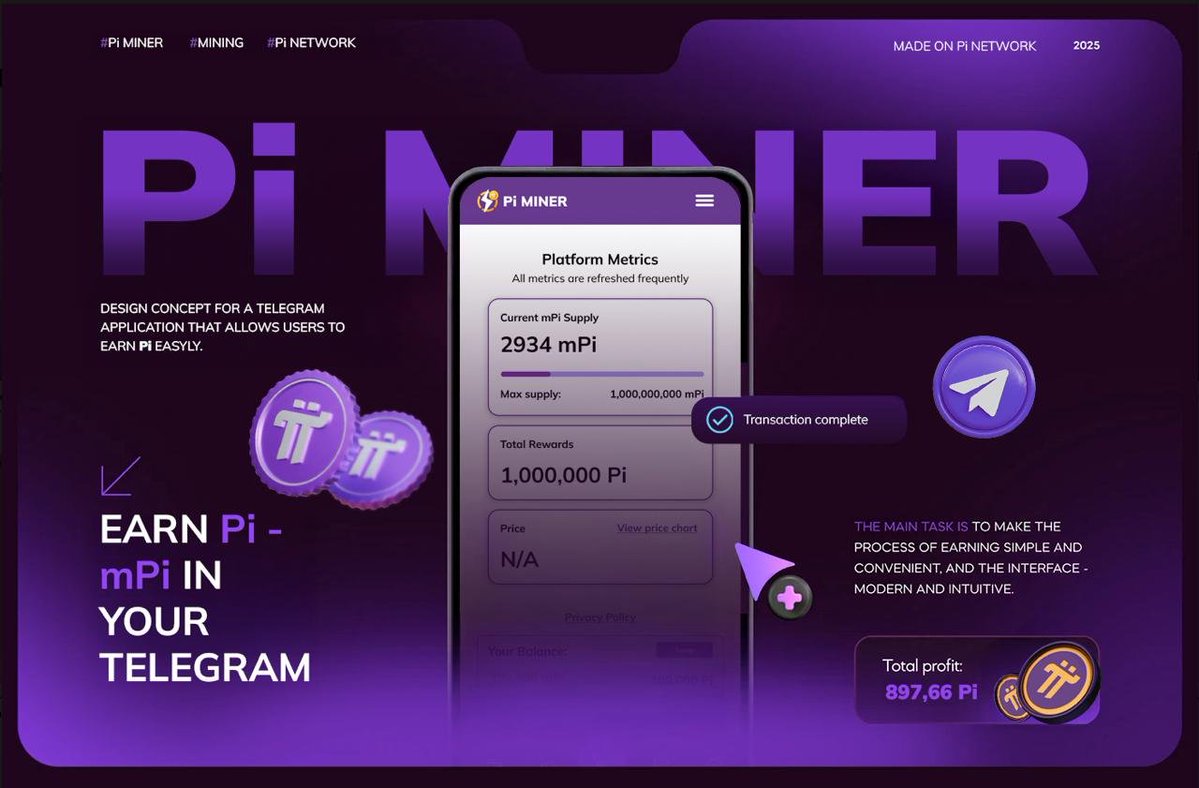 Pi Miner (@pi_miner_mpi) on Twitter photo βοΈ Welcome to the future of <a href="/PiCoreTeam/">Pi Network</a> mining β all within Telegram.
Hello Pi Miners, your gateway to earning $mPi effortlessly with just a few taps.
Whether you're a seasoned Pioneer or just getting started, Pi Miner makes the process simple, fast, and rewarding.
πΉ βοΈ Welcome to the future of <a href="/PiCoreTeam/">Pi Network</a> mining β all within Telegram.
Hello Pi Miners, your gateway to earning $mPi effortlessly with just a few taps.
Whether you're a seasoned Pioneer or just getting started, Pi Miner makes the process simple, fast, and rewarding.
πΉ