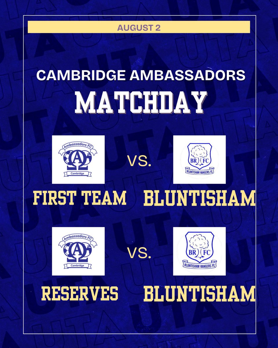 MATCH DAY 💙 

Both teams back in action this weekend with a double header pre-season friendly! 

Definitely a challenge for both our teams today, Bluntisham first team are in Senior A while their reserves are in 3B. 

📍 Comberton Astro, 12pm-4pm 💙