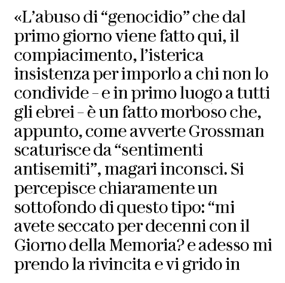 Liliana Segre dice l'essenziale in due aggettivi: isterico e morboso. Io parlerei di posseduti, di ossessi, ma poco cambia, l'alternativa è tra lo psicoanalista e l'esorcista