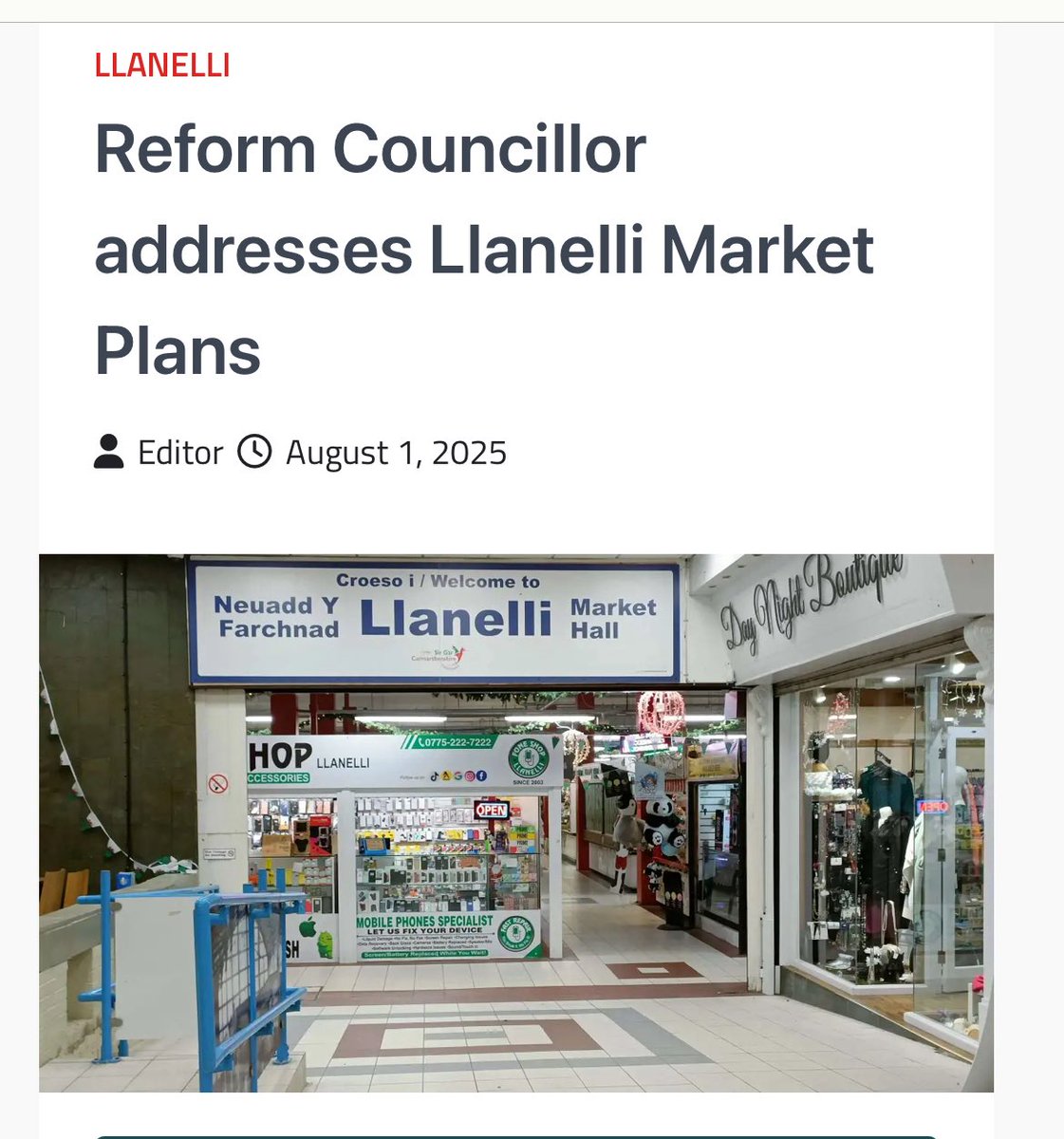 ReformDaily_'s tweet image. ✅ Reform Councillor Michelle Beer getting it done - tackling the latest proposals for the future of Llanelli Market head-on ⬇️

#ReformUK #Llanelli #LocalVoice [@JackThompsonwlc] @RUKWales 

carmarthenshirenewsonline.com/llanelli/refor…