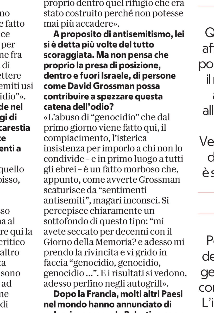 Liliana Segre su Repubblica