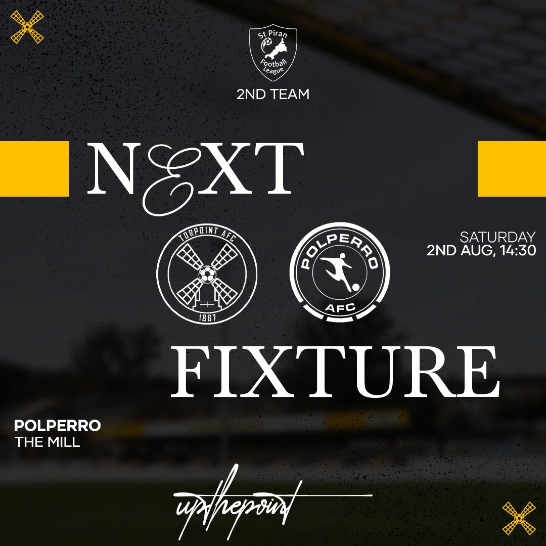 Don’t forget our second team start their season at home this afternoon vs Polperro. 

Be sure to come and support the lads if you’re not coming to Saltash!

#upthepoint