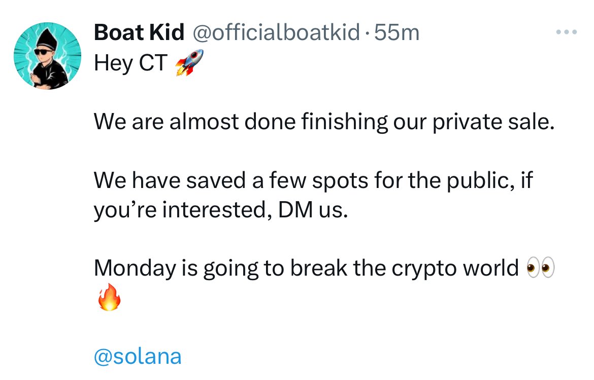 StarPlatinum_'s tweet image. Do you remember Hawk Tuah Girl?

Now it’s Boat Kid.

The kid who went viral for dancing on a boat is launching his own memecoin.

Private sale already happening and launch set for Monday.

If you buy this you deserve the crime.