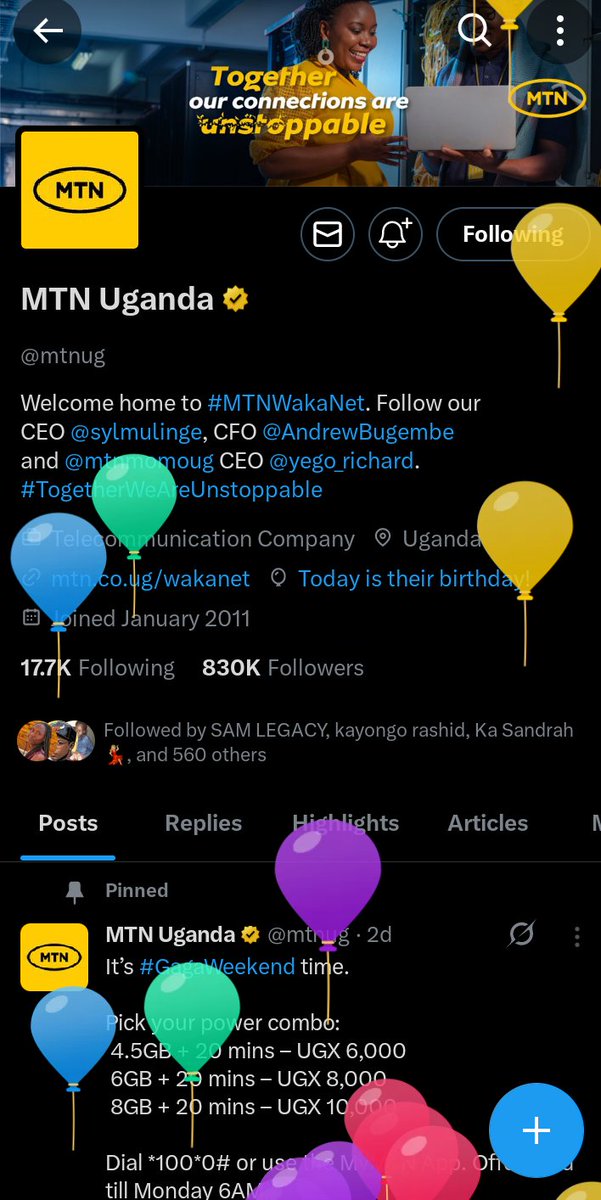 Klyanqronix's tweet image. 🎉📱 Happy Birthday to the giant that keeps us all connected  @mtnug  🚀 From voice calls to blazing data speeds, you’ve turned dreams into reality. Cheers to more innovation, more smiles, and more #EverywhereYouGo moments! 🥳💛