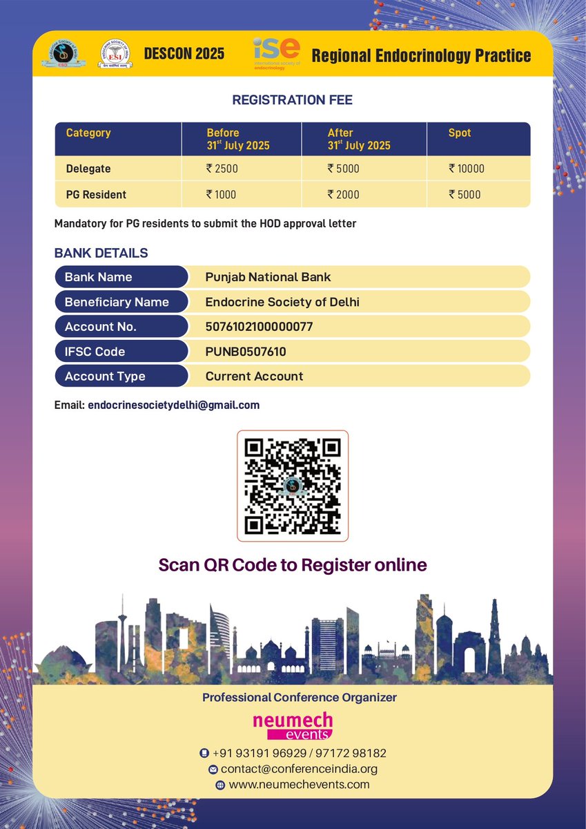 Endocrine Society of Delhi (@delhiendo) on Twitter photo Just 2 weeks to go for DESCON 2025! Register now!
<a href="/DrAmbrishMithal/">Dr Ambrish Mithal</a> <a href="/aman1rajpal/">Aman Rajpal, MD, Dipl of ABOM</a> <a href="/deepduttaendo/">Dr. Deep Dutta</a> <a href="/ESICON2025/">ESICON2025</a> <a href="/isendo/">ISE</a> <a href="/SanjayKalraDr1/">Dr Sanjay Kalra</a> <a href="/saptarshi5/">Saptarshi Bhattacharya</a> <a href="/Anshita1011/">Anshita aggarwal</a> Just 2 weeks to go for DESCON 2025! Register now!
<a href="/DrAmbrishMithal/">Dr Ambrish Mithal</a> <a href="/aman1rajpal/">Aman Rajpal, MD, Dipl of ABOM</a> <a href="/deepduttaendo/">Dr. Deep Dutta</a> <a href="/ESICON2025/">ESICON2025</a> <a href="/isendo/">ISE</a> <a href="/SanjayKalraDr1/">Dr Sanjay Kalra</a> <a href="/saptarshi5/">Saptarshi Bhattacharya</a> <a href="/Anshita1011/">Anshita aggarwal</a>