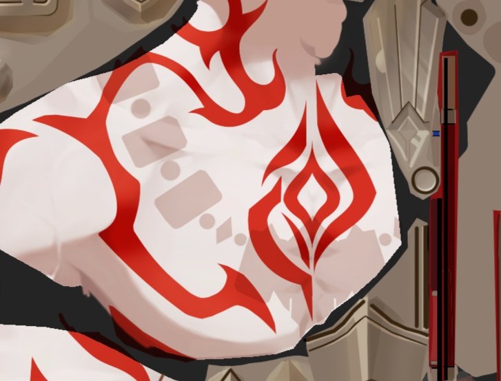 装飾で紋の一部分見えなかった問題が解決するのでmmdモデルを触っておくのは大事