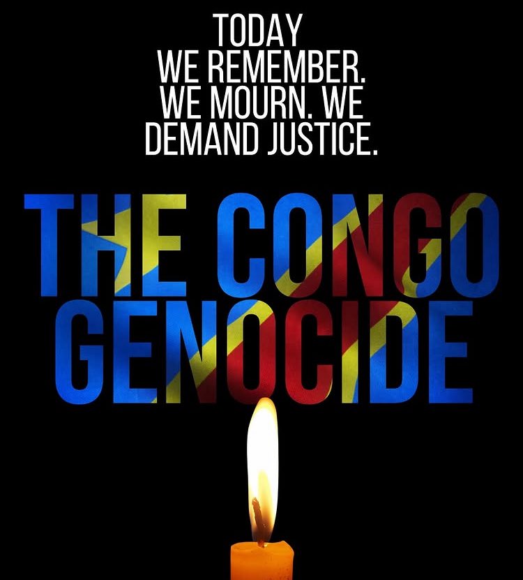 Boity_19's tweet photo. Today marks Congolese Genocide Memorial Day. We honour the memory of over 15 million Congolese lives lost in silence during the ongoing genocide.
This is not history. It’s happening in Eastern Congo right now.
Free Congo🇨🇩 https://t.co/xbcnXWzW8U