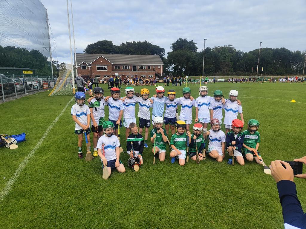 Pitches packed in <a href="/ClonduffGAC/">Official ClonduffGAC</a> for the <a href="/AnDunCandG/">Down GAA Coaching & Games Dept.</a> hurling blitzes .....a few of our <a href="/ShamrocksNewry/">Newry Shamrocks GAA</a> academy hurlers ...a few stragglers missing from the photo 🫣😂😂💚🤍