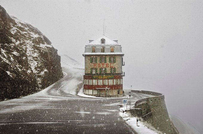 Gibboanxious's tweet photo. I'm shocked this still isn't from a Wes Anderson movie.

It's actually a photograph by Christophe Jacrot. https://t.co/hIEjXpypZa