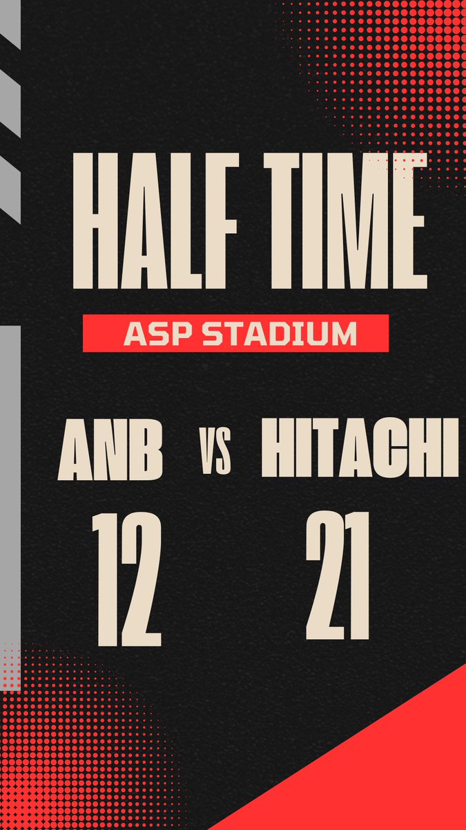 【HALF TIME】
秋田NB 12ー21 日立SN

後半も熱い応援📣よろしくお願いします‼️

#秋田ノーザンブレッツ
#トップイーストもいいぞ
#oneheart