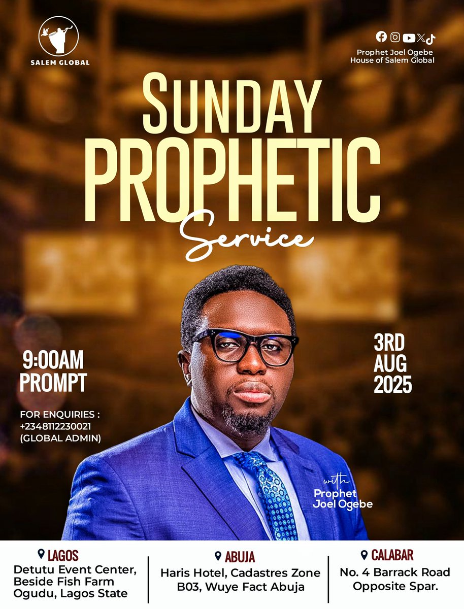 Prophet Joel Ogebe (@prophetjoelo) on Twitter photo See you in church. See you in church.