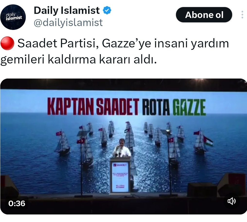 Elhamdulillah
Banane Amerikadan ve İsrailden diyen Mücahid Erbakan hocanın bir cihad hareketi olarak kurduğu Milli Görüş hareketine yakışan tam da budur.
Allah razı olsun ve hedefe ulaşmayı nasibeylesin...
x.com/dailyislamist/…