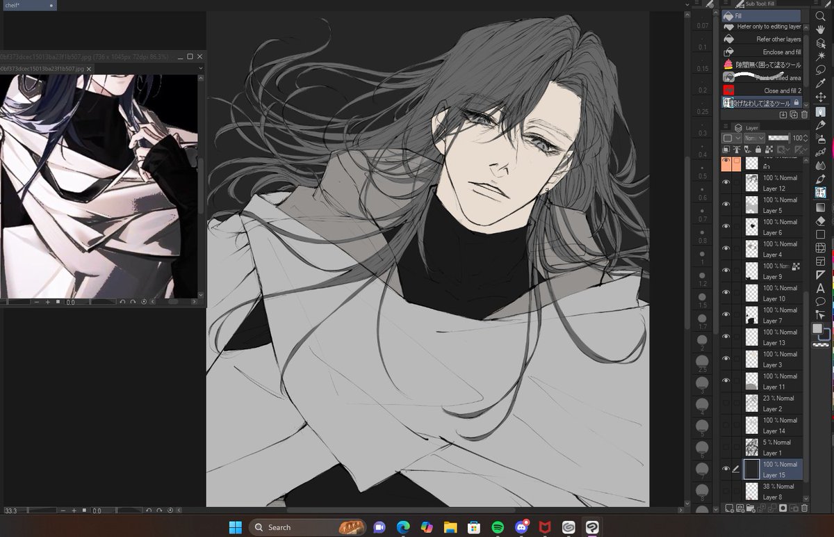 WIP. กำลังลงสีเบส
#PathtoNowhere  #fanart